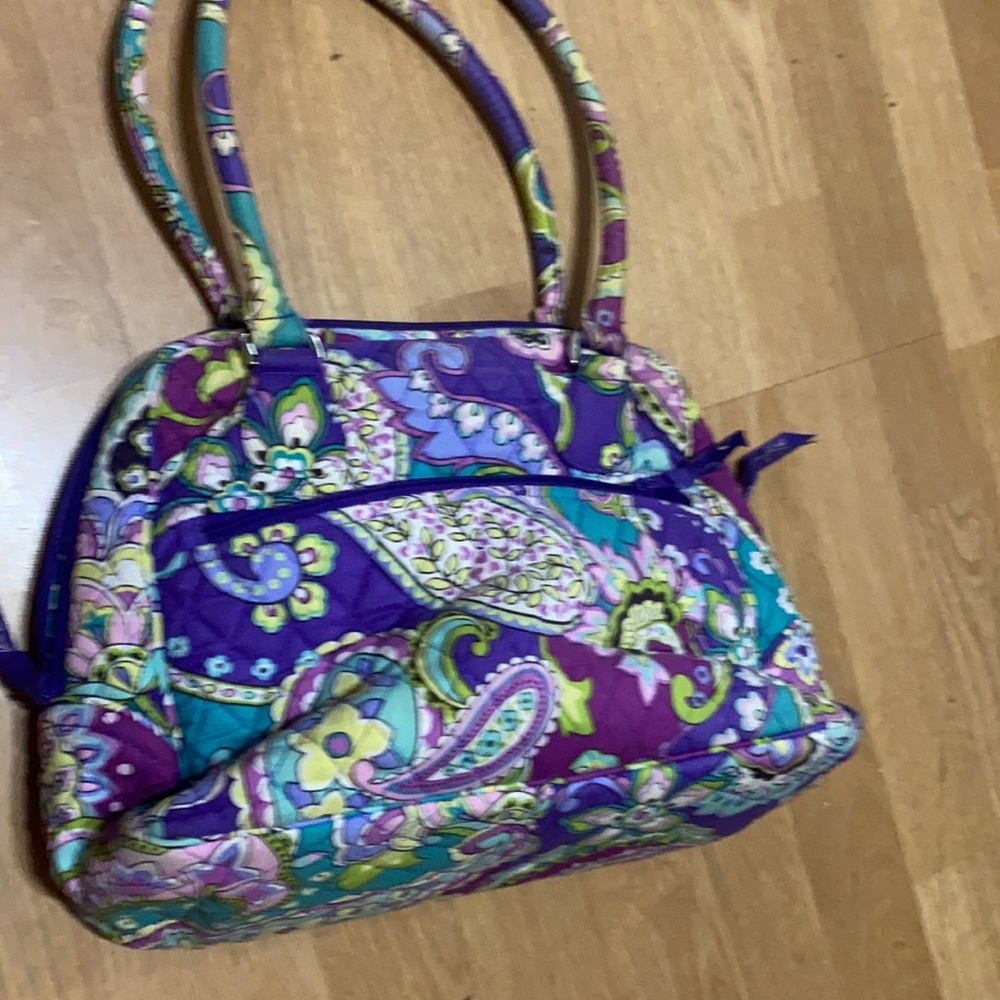 Vera Bradley bag, purple and green paisley print